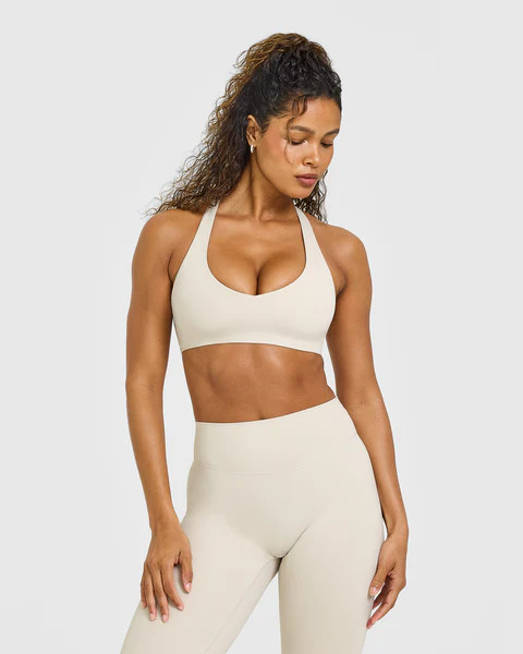 SoftMotion™ Bralette with White Logo 
 Sand | Oner Active (UK / US)