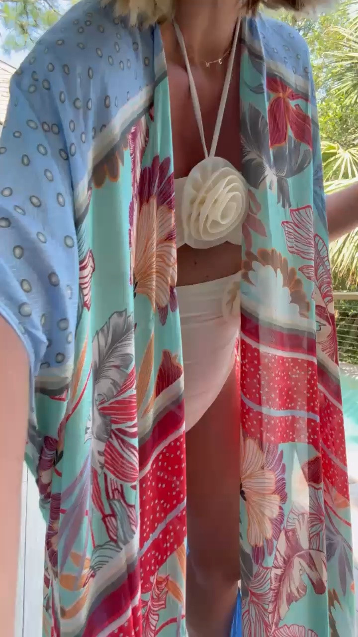 When you want the two piece swimsuit vibe in a more modest way, this is the way to go! This swimsuit is adorable and the coverup is so much fun! Cute with jeans too! Love this hat too. Small suit, OS kimono! Sunshine Tienda - code MIXANDMATCH

#LTKootd #LTKSeasonal #LTKSwim