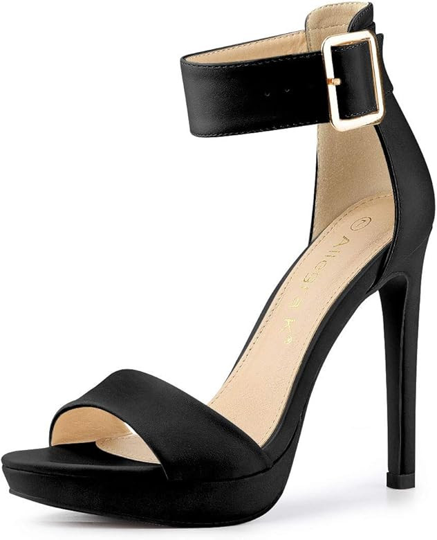 Women's Open Toe Platform Strap Stiletto Heel Sandals | Amazon (US)