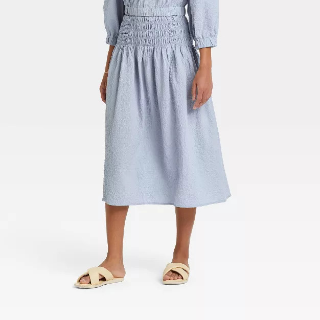 Women's Smocked Waist Midi Skirt - A New Day™ | Target