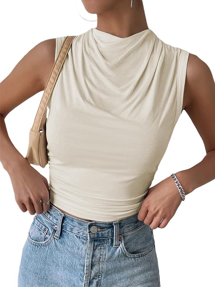 SOFIA'S CHOICE Women's Draped Cowl Neck Top Casual Summer Batwing Sleeve Tee Shirts | Amazon (US)