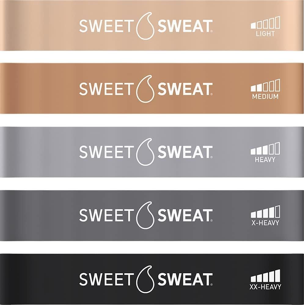 Sweet Sweat Mini Loop Resistance Bands - Set of 5 | Exercise Hip Booty Bands for Squats, Lunges, ... | Amazon (US)
