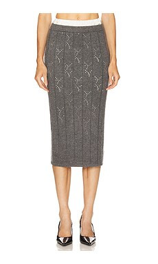 Line & Dot Alena Midi Skirt in Charcoal Grey from Revolve.com | Revolve Clothing (Global)
