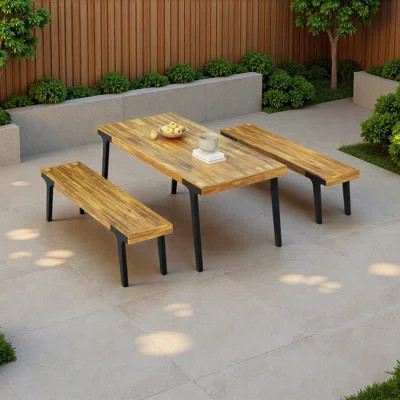 1 Dining Table+2 Dining Benches | Wayfair North America