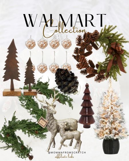 New Walmart Christmas decor has dropped! So many pretty Christmas decorations from wreaths, cedar garland, wood trees, reindeer, flocked Christmas tree, ornaments and more! 

#LTKfindsunder50 #LTKHoliday #LTKhome