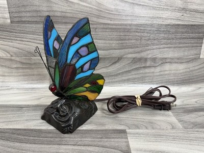 TIFFANY STYLE BUTTERFLY STAINED GLASS TABLE LAMP BEDSIDE LIGHT NIGHT LIGHT | eBay US