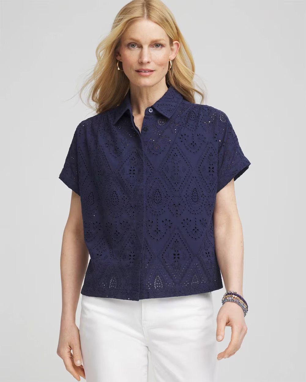 Embroidered Eyelet Button-down Top | Chico's | Chico's