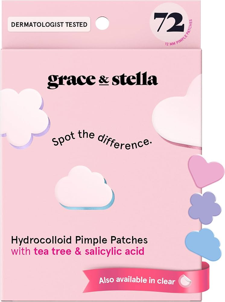 grace & stella Award Winning Pore Strip - Pimple Patches for Face - Hydrocolloid Acne Patches - A... | Amazon (US)