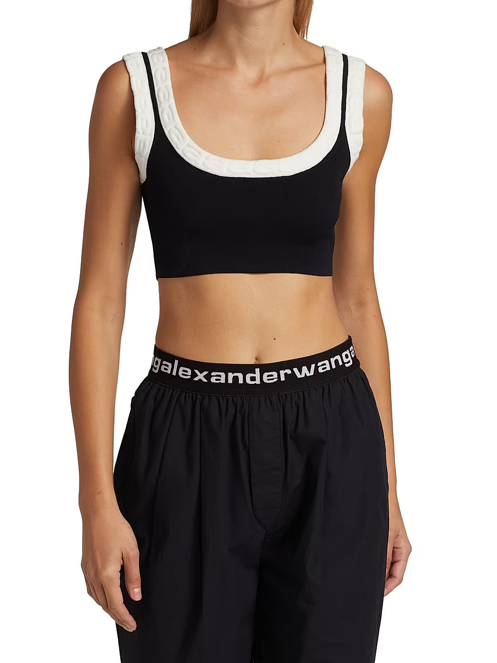 Jacquard-Trimmed Crop Top | Saks Fifth Avenue