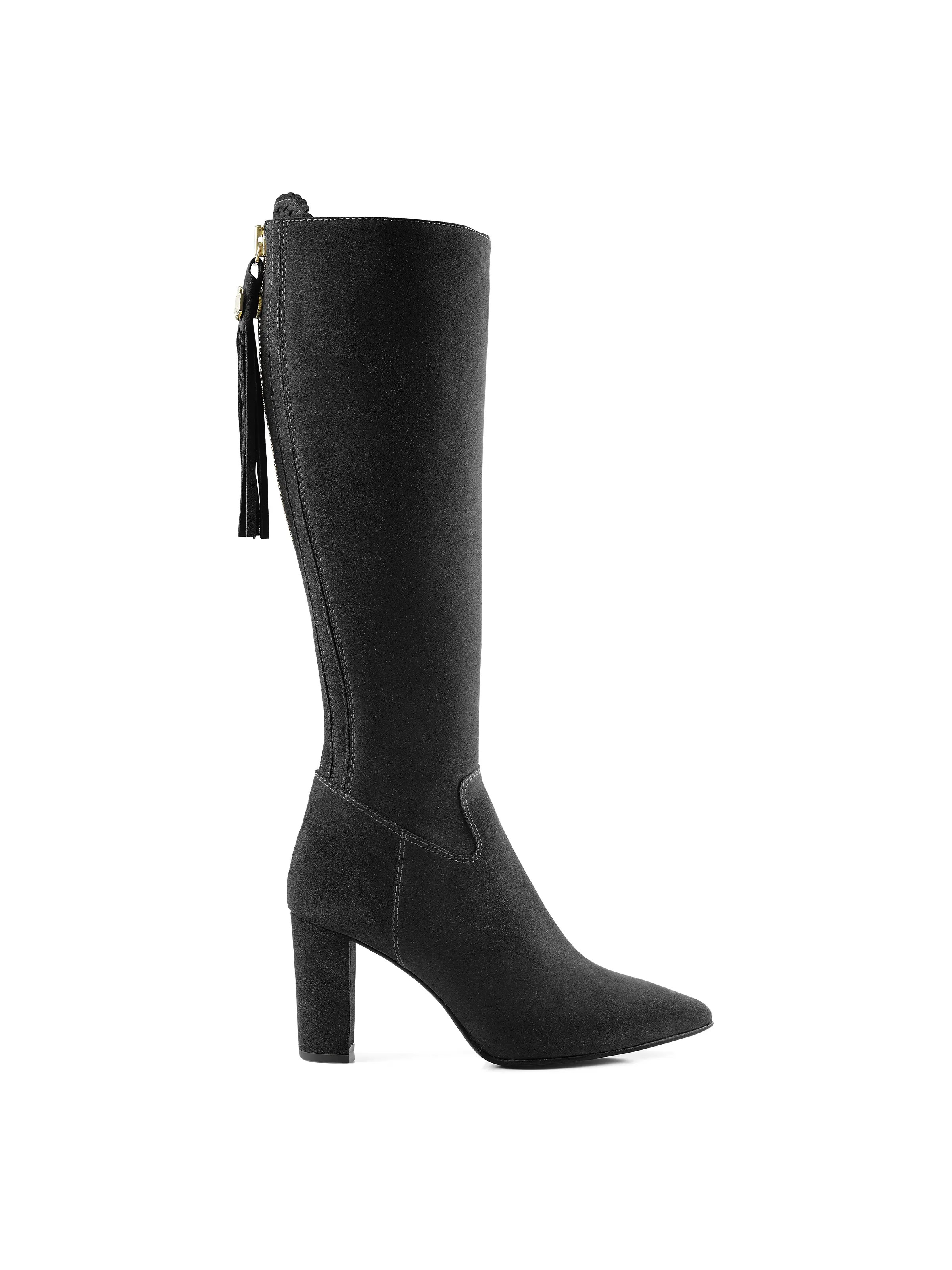 Soho - Women's Heeled Boots - Black Suede | Fairfax & Favor | Fairfax & Favor (UK)