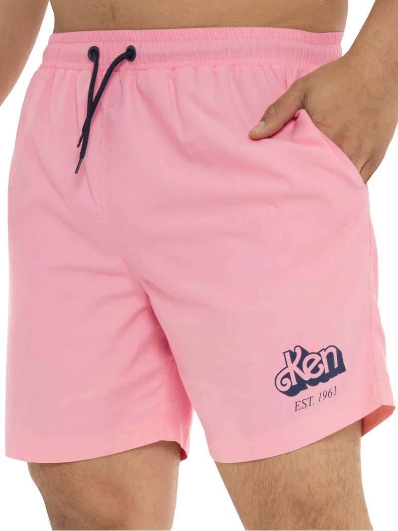 Barbie Mens Ken Swim Trunks Pink Sizes S-XXL | Walmart (US)