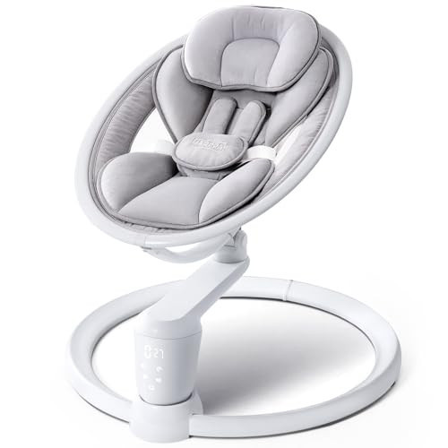 HARPPA Electric Baby Swings for Infants and Newborns, 5 Speeds and Remote Control 10 Built-in Melodies, 2 Seat Positions & 180° Rotation,Portable Baby Swing for Indoor Use,Dove Gray | Amazon (US)