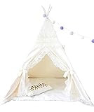 The Teepee Store Ivory Boho Kids Tent Lots of Lace Fabric Frills (3 SIZES available, 4 1/2 feet) Pla | Amazon (US)
