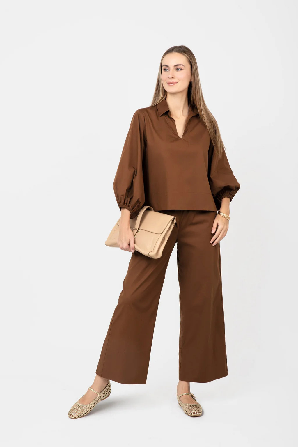 Full-Length Take Pause Pant Set -Tudor Brown | Quiet Culture