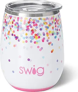 Swig 14oz Wine Tumbler | Insulated Wine Tumbler with Lid, Dishwasher Safe, Stainless Steel Wine T... | Amazon (US)
