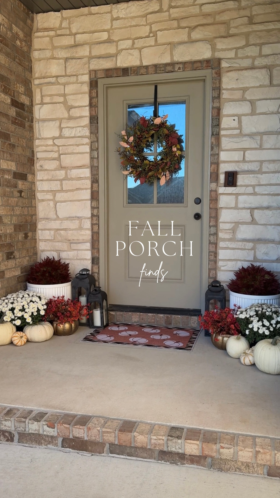 Better late than never 🍂 Finally sharing my finished fall porch! The outdoor rug, non-slip doormat, wreath, faux mums, and topiary brought all the cozy fall vibes together. Be sure to save this look for next year’s inspo 🤎

#LTKHome #LTKFindsUnder100 #LTKSeasonal