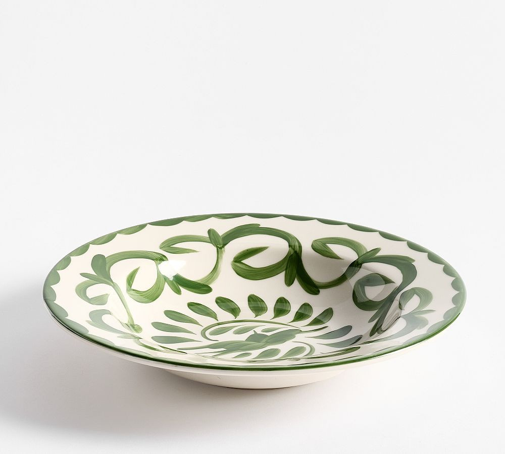 Open Box: Puebla Porcelain Serving Bowl, Large - Green | Pottery Barn (US)