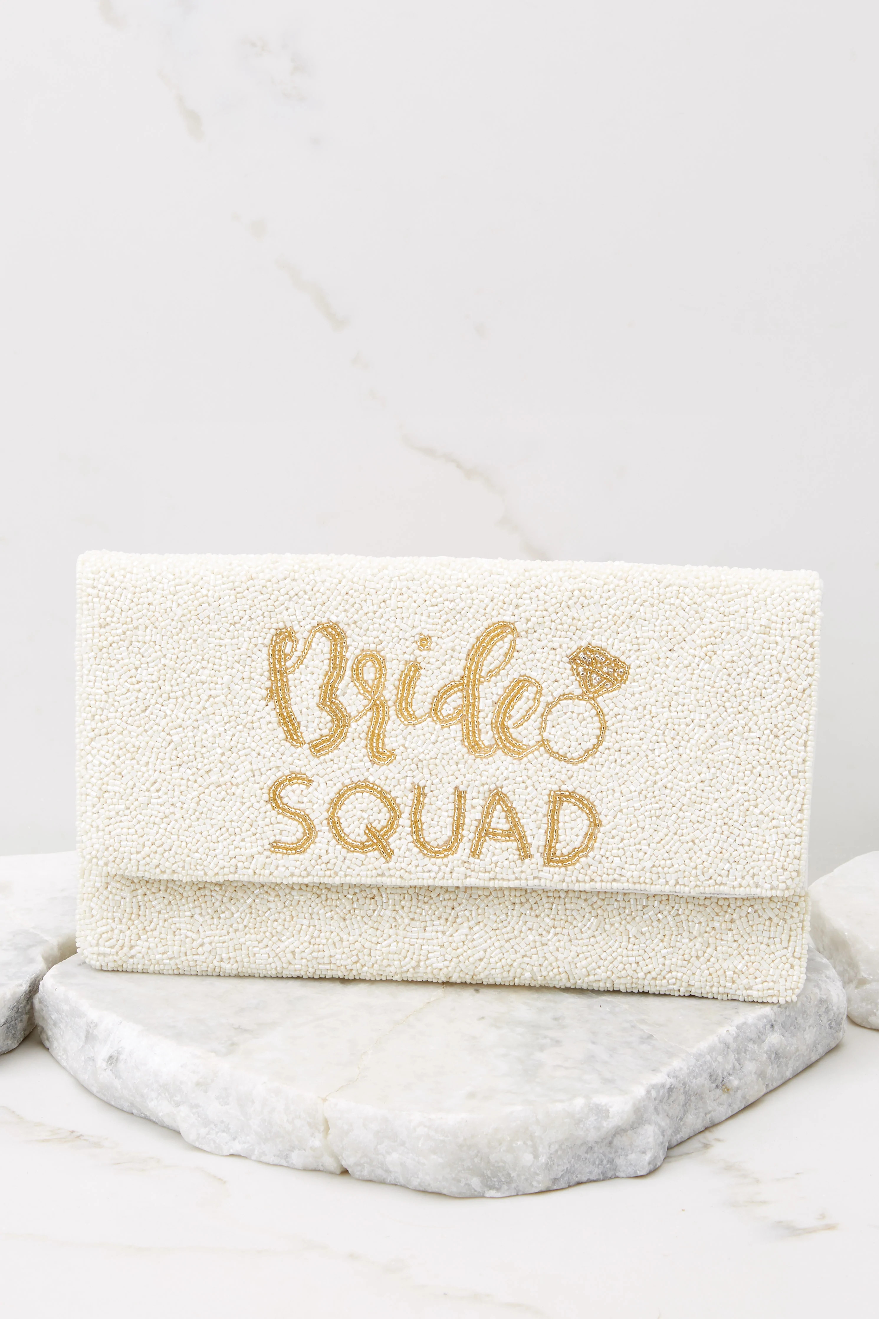 Celebrate Love White Beaded Clutch | Red Dress 