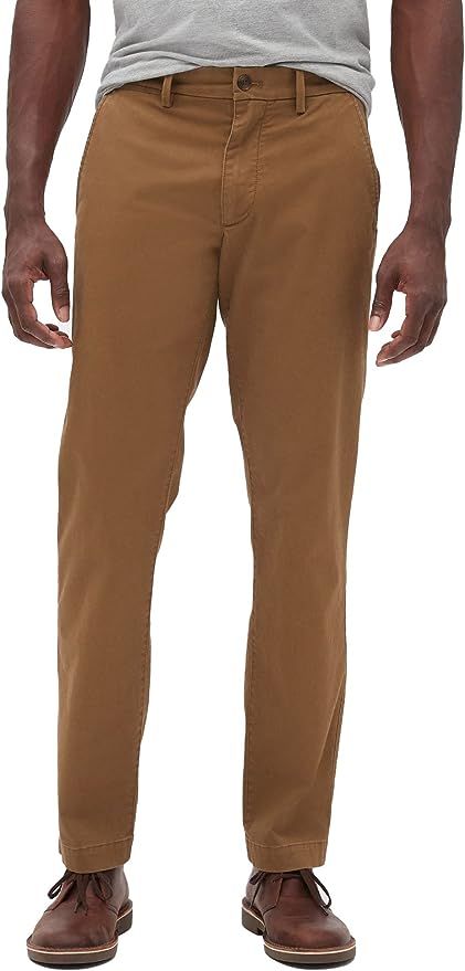 GAP Men's Essential Straight Fit Khaki Chino Pants | Amazon (US)
