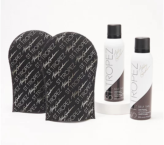 St. Tropez x Ashley Graham Whipped Creme Mousse Duo With Mitt | QVC