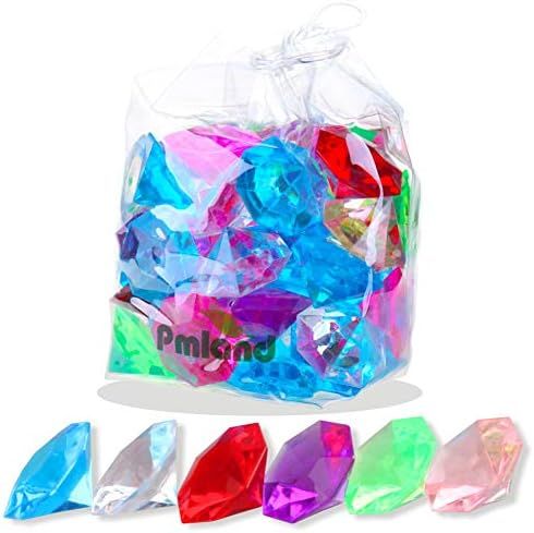 PMLAND Acrylic Diamond Gems and Jewels, Bulk 1 Pound Bag, Approximately 60 Pieces - Assorted Colors | Amazon (US)