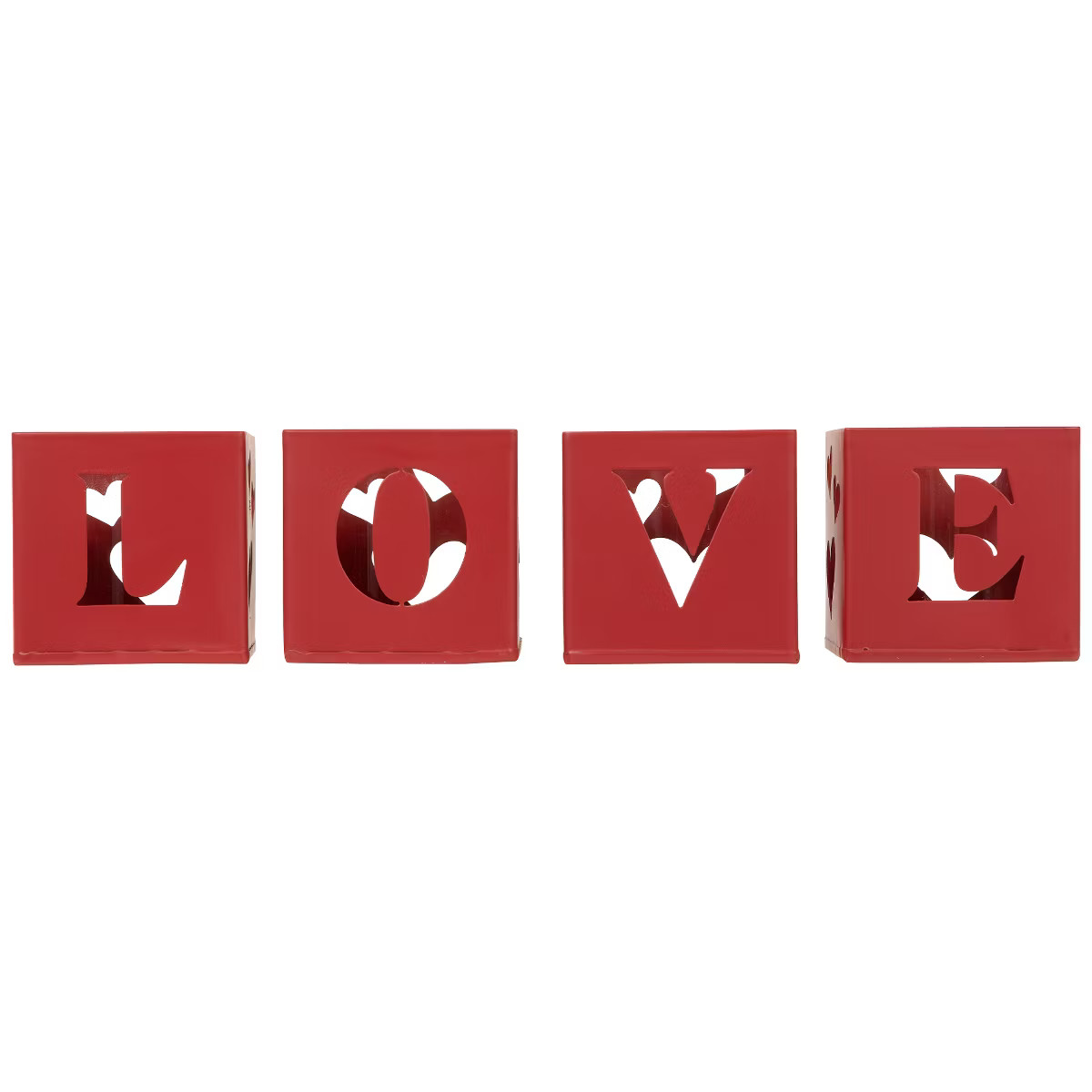 Northlight Love Blocks Valentine's Day Metal Votive Candle Holders - 2.75" - Set of 4 | Target