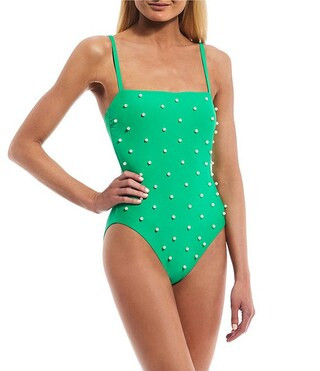 Antonio Melani x Jennifer Sumko Solid Pearl Embellished One Piece Swimsuit | Dillard's | Dillard's
