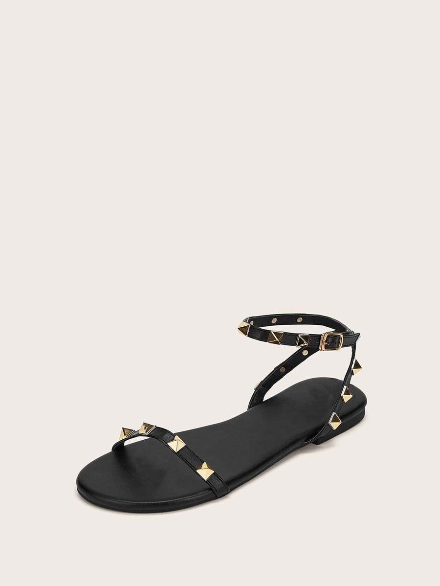 Two Part Studded Decor Sandals | SHEIN