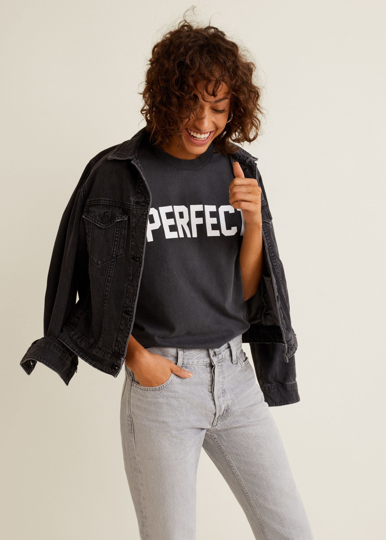 T-shirt message imprimé - f pouManches courtes Femme | MANGO (FR)