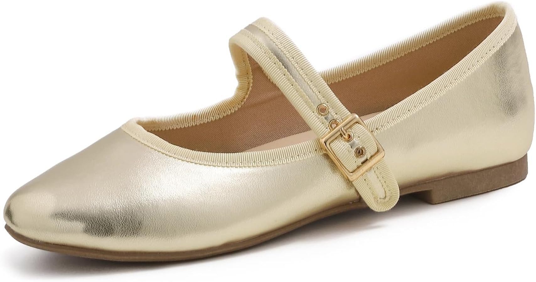 FEVERSOLE Women's Soft Cushion Extra Padded Comfort Round Toe Mary Jane Metal Buckle Fashion Ball... | Amazon (US)
