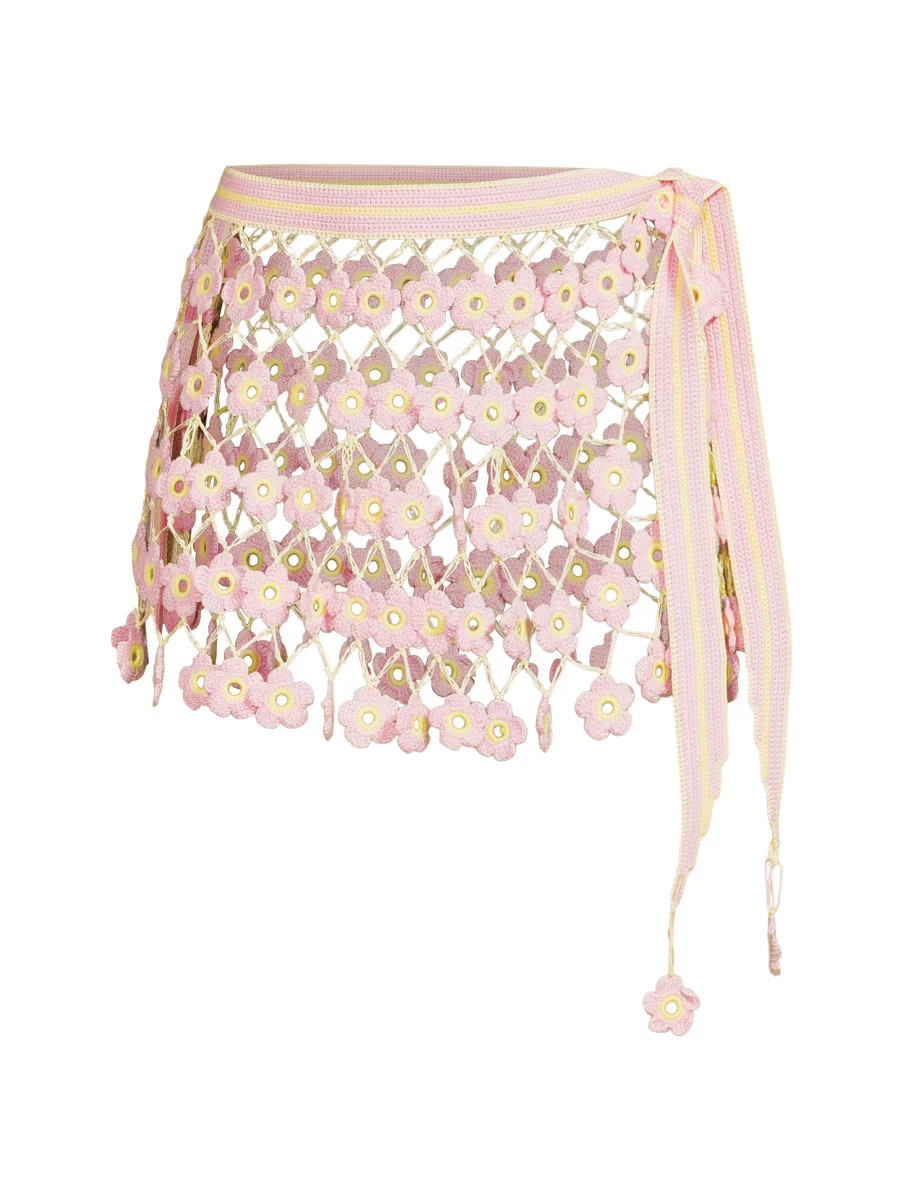 Fleur Hand-Crocheted Cover-Up Miniskirt | Saks Fifth Avenue