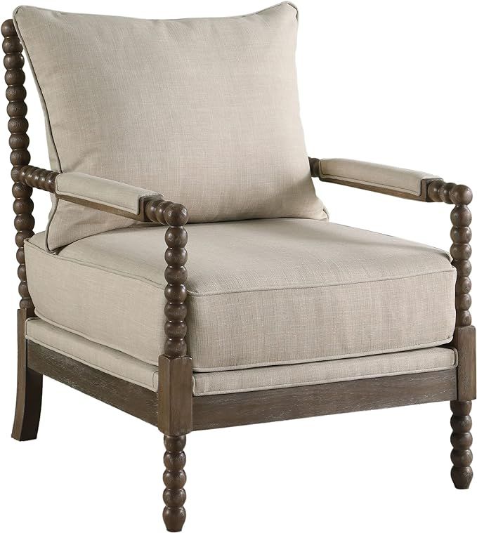 Coaster Home Furnishings Blanchett Cushion Back Accent Chair Beige and Natural | Amazon (US)