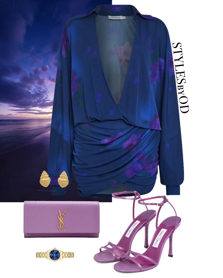 Sunset inspired night out look🌅✨

Indigo blues, violet florals, a draped wrap silhouette that does all the work💜 Magenta heels + a chic clutch bring the last flash of sunset colour🙌🏼 

#LTKfashion #vacation #minidress

#LTKstyletip #LTKsummer #LTKdatenight #LTKtravel #LTKluxury #LTKpartywear #LTKeurope