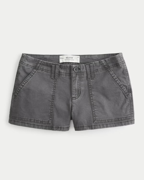 Low-Rise Twill Shortie Shorts | Hollister (US)