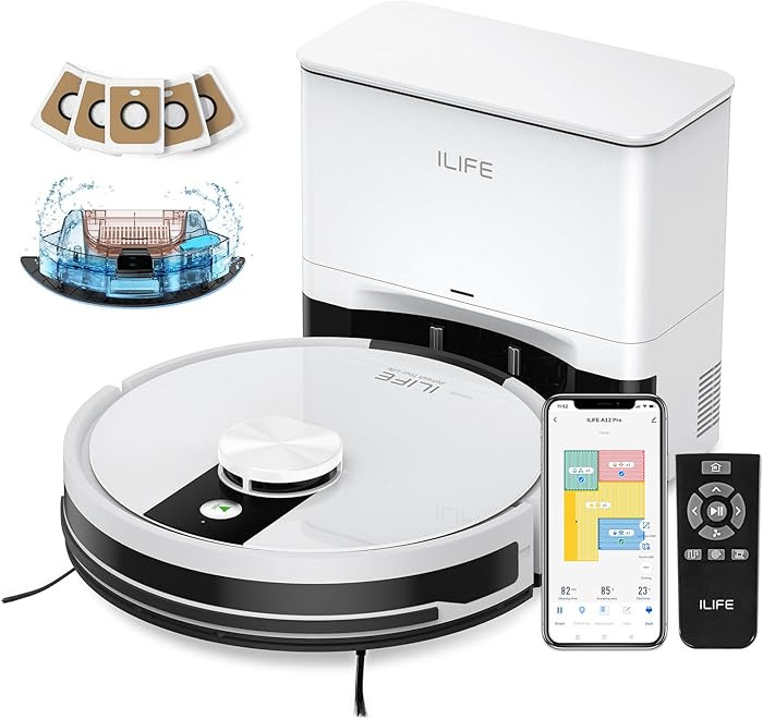 ILIFE A12 Pro Robot Vacuum and Mop Combo, Self Emptying Station for 60 Days, LiDAR Navigation, Ho... | Amazon (US)