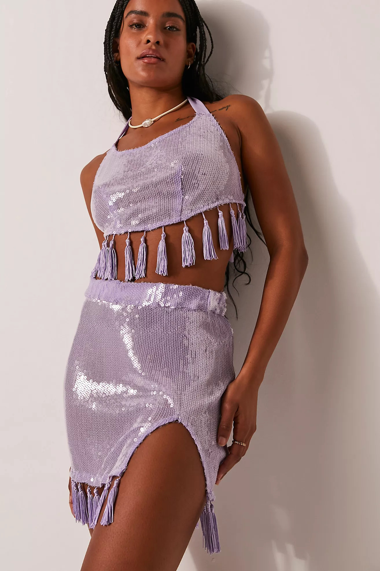 FP x EastNWestLabel Sequin Tassel Mini Half Slip | Free People (Global - UK&FR Excluded)