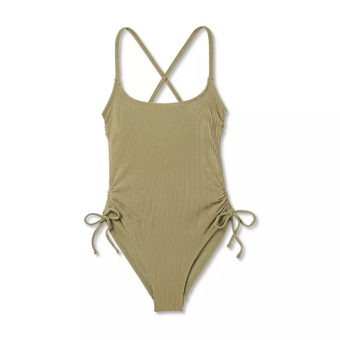 Juniors' Ribbed Side-Cinch One Piece Swimsuit - Xhilaration™ | Target