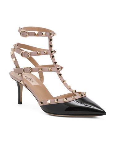 Made In Italy Leather Low Heel Studded Sandals  | Marshalls