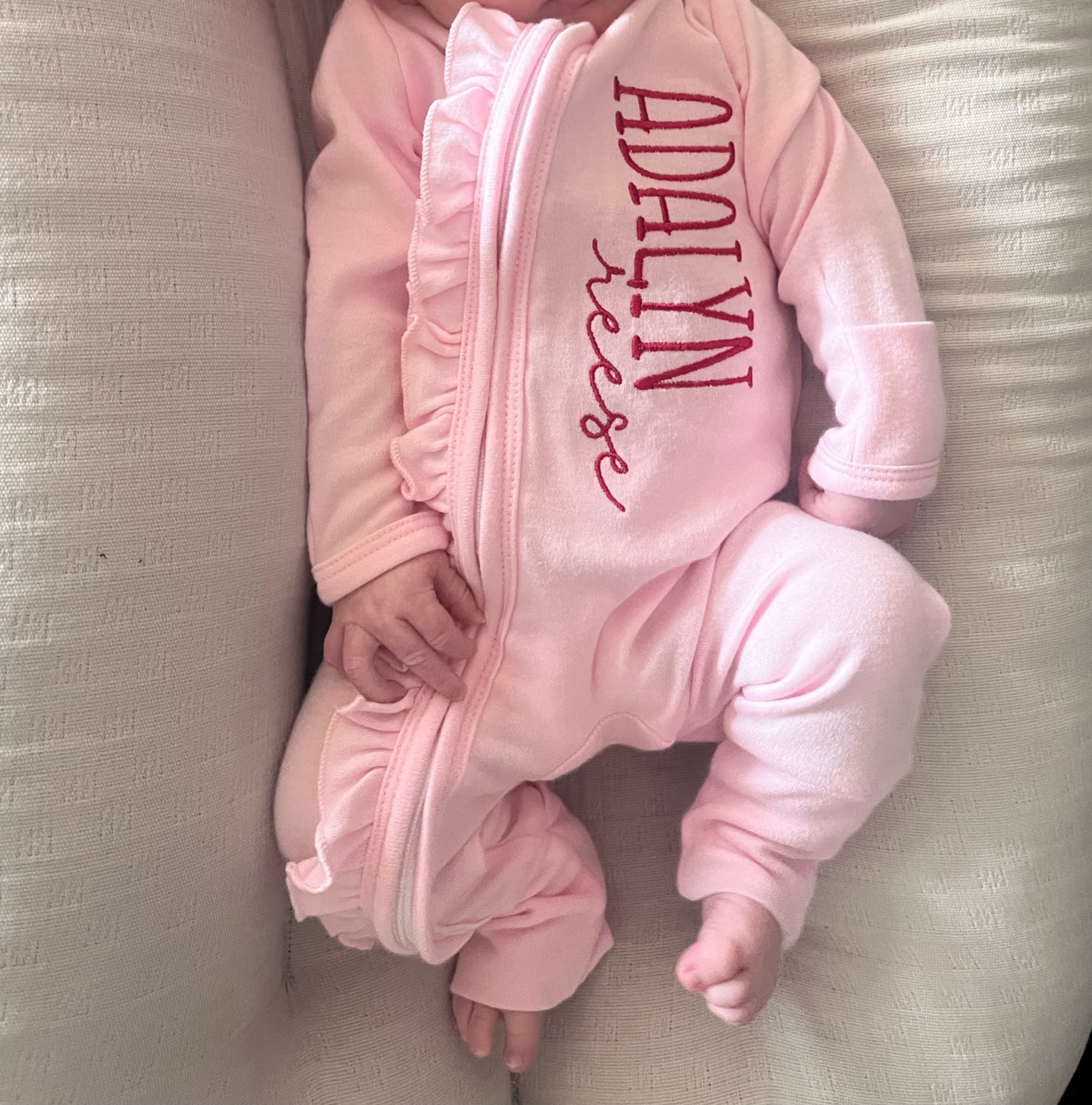 we were gifted the sweetest pink personalized sleeper for our baby girl! how darling is it??

baby girl clothes. ootd   

#LTKBaby #LTKBump #LTKKids