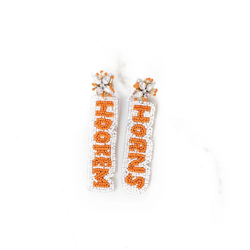 Hook 'em Horns Beaded Earrings | Golden Thread