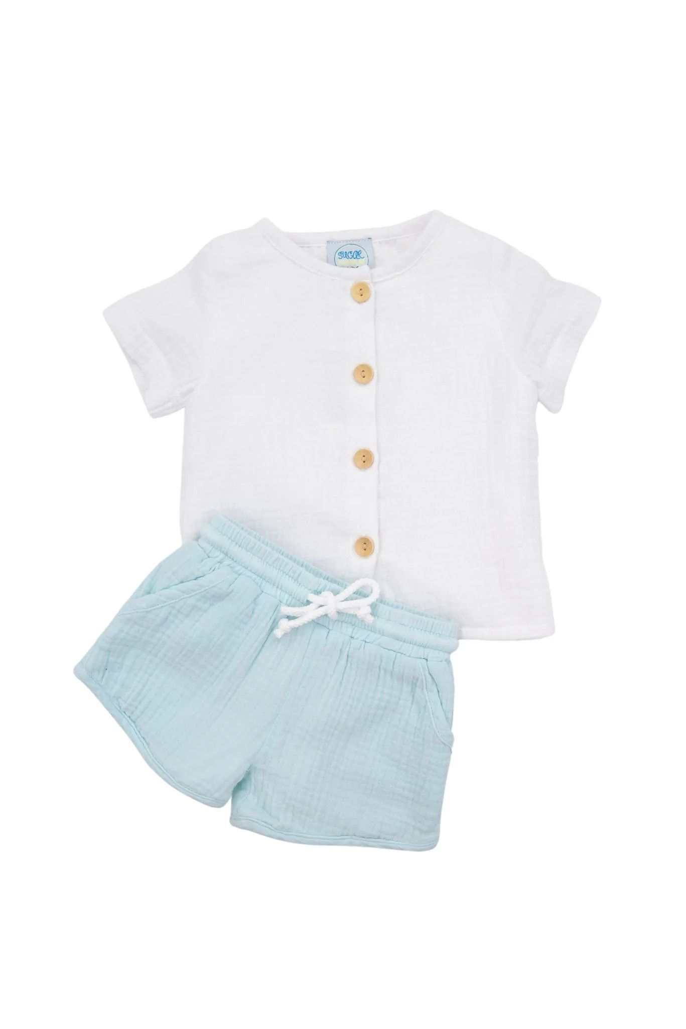 Boys Skye Blue Shorts Set | Sugar Dumplin' Kids