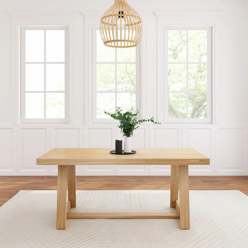 Linzy Pine Solid Wood Dining Table | Wayfair North America