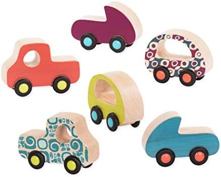 Amazon.com: B. Toys – Wooden Cars – 6 Little Toy Cars – Colorful Car Play Set for Toddlers,... | Amazon (US)