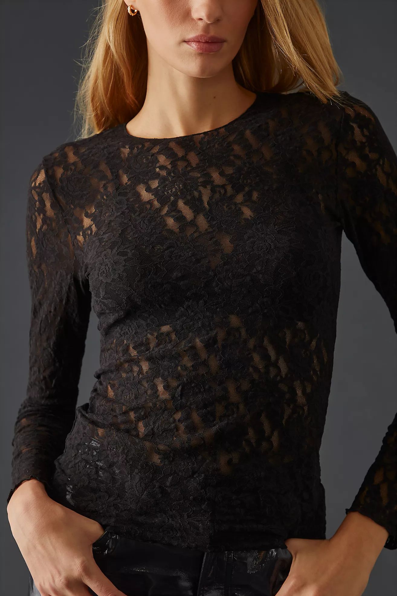 Hanky Panky Signature Lace Long-Sleeve Top | Anthropologie (US)