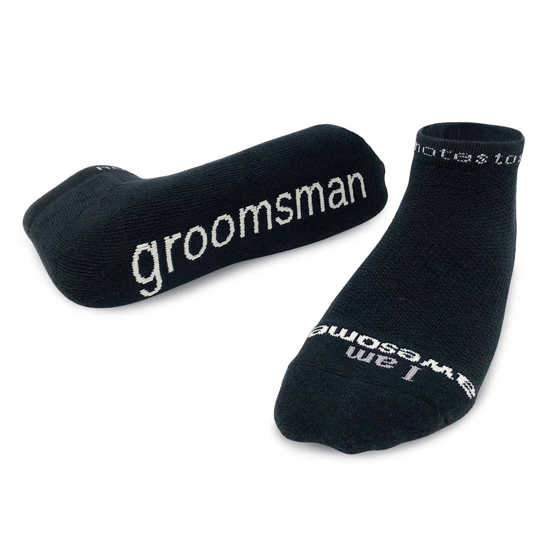 I am awesome - groomsman™ black low-cut socks | notes to self
