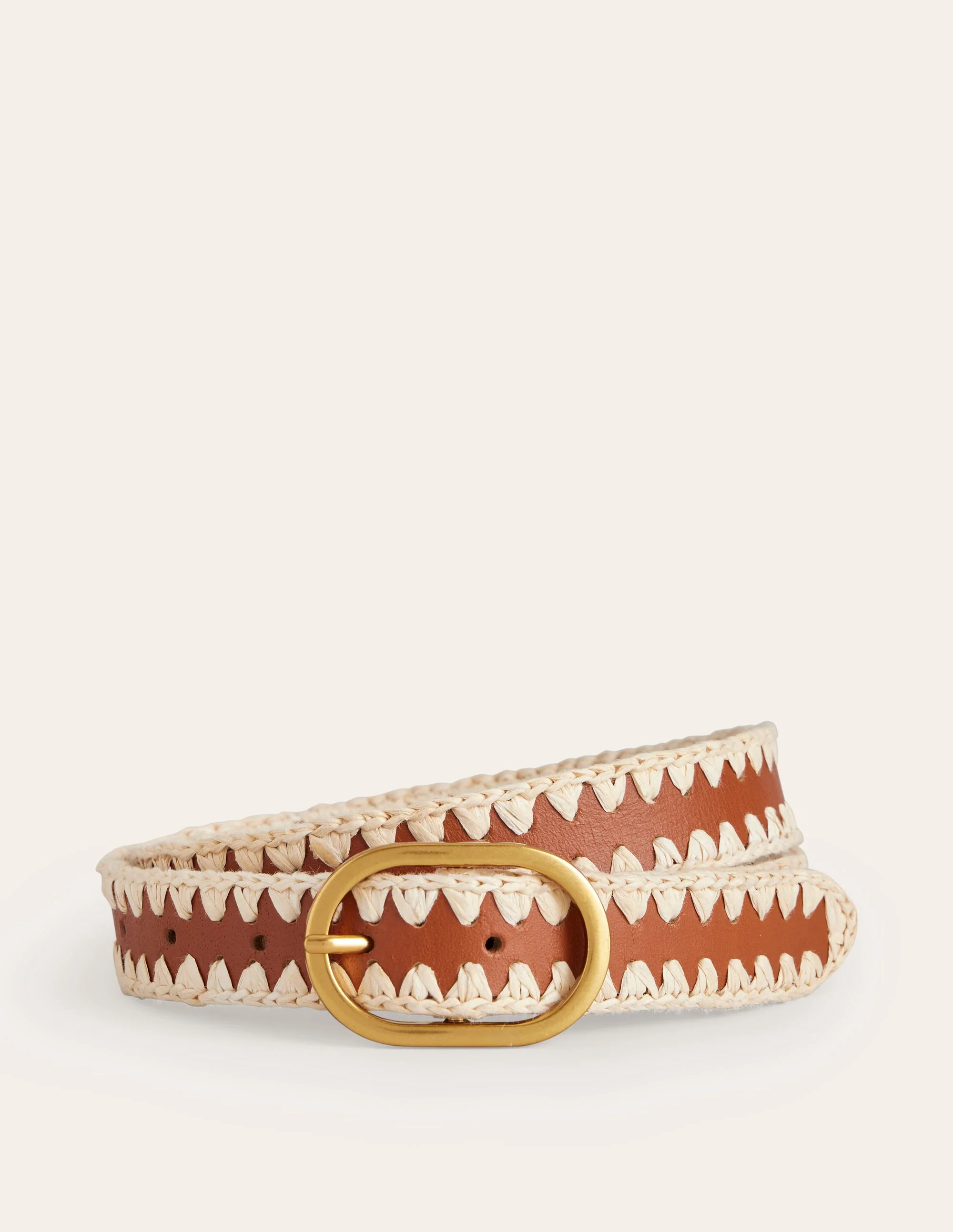 Whipstitch Classic Belt-Tan | Boden UK