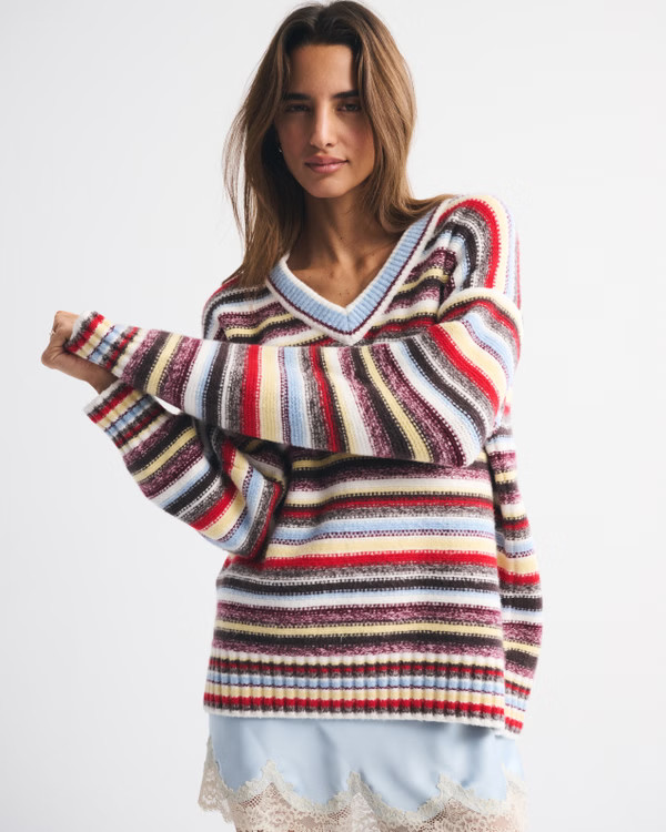 Women's Dad V-Neck Sweater | Women's Tops | Abercrombie.com | Abercrombie & Fitch (US)