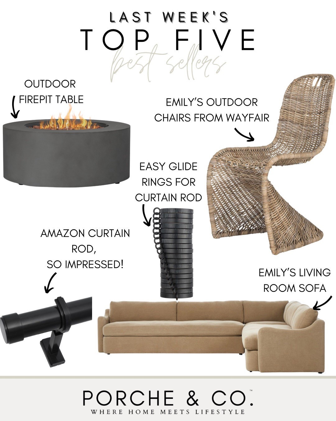 Top 5 best sellers, weekly best sellers, home decor, Emily’s home 
#porcheandco #bestsellers

#LTKStyleTip #LTKHome