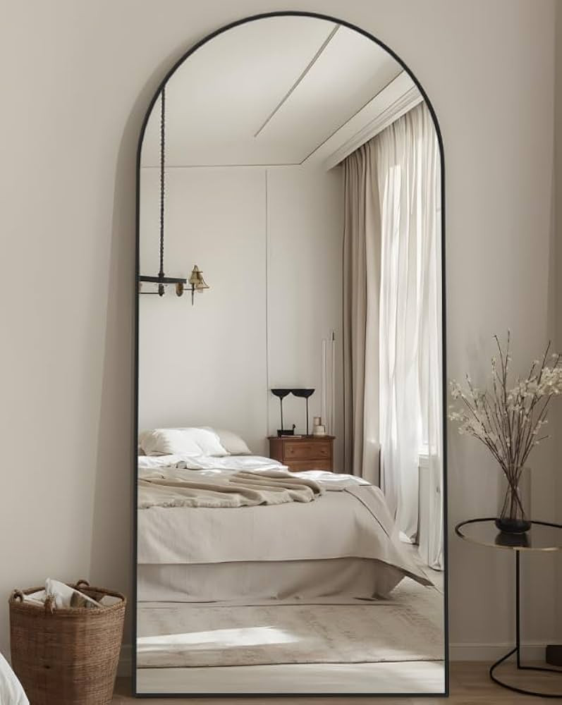 Full Length Mirror, 71"x28" Arched Floor Mirror Freestanding, Floor Standing Mirror Full Body Mir... | Amazon (US)