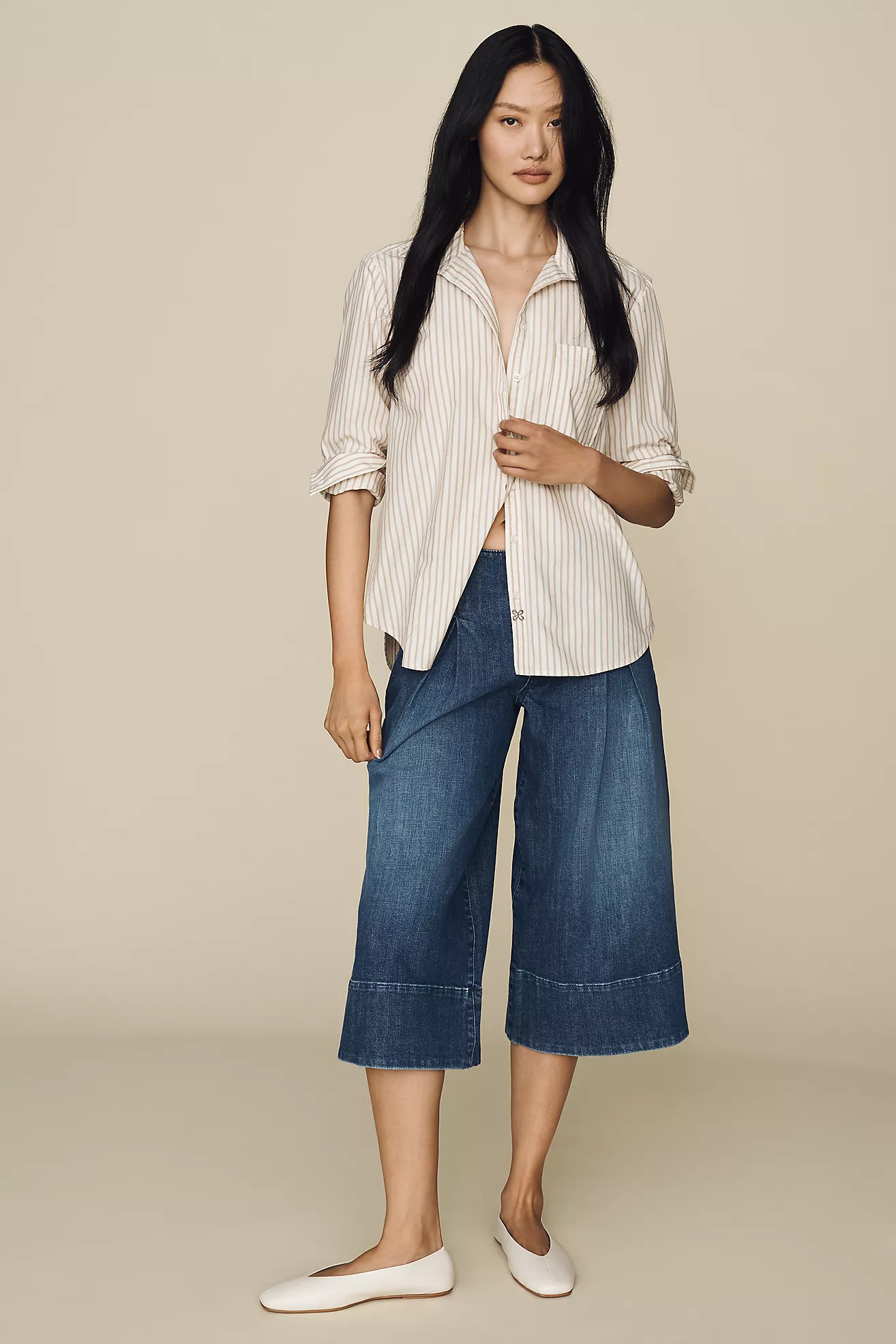 Maeve Reworked High-Rise Wide-Leg Culotte Jeans | Anthropologie (US)